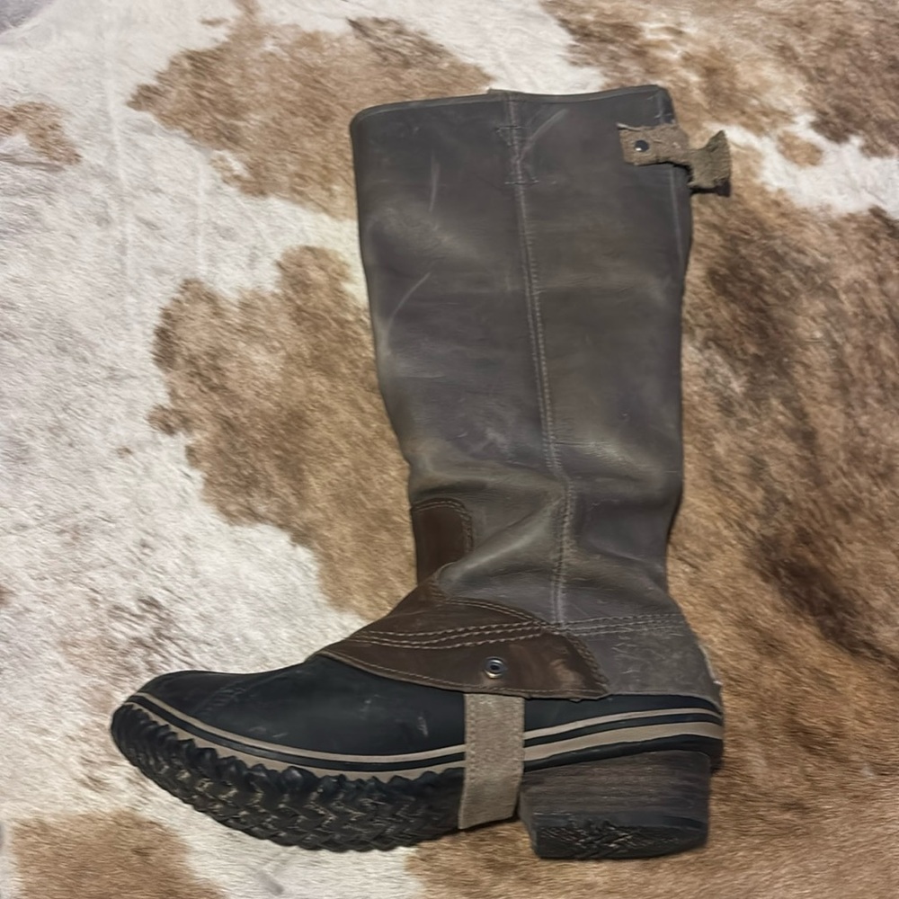 Sorel Tall Equestrian Riding Boots, shale gray waterproof, size 8.5